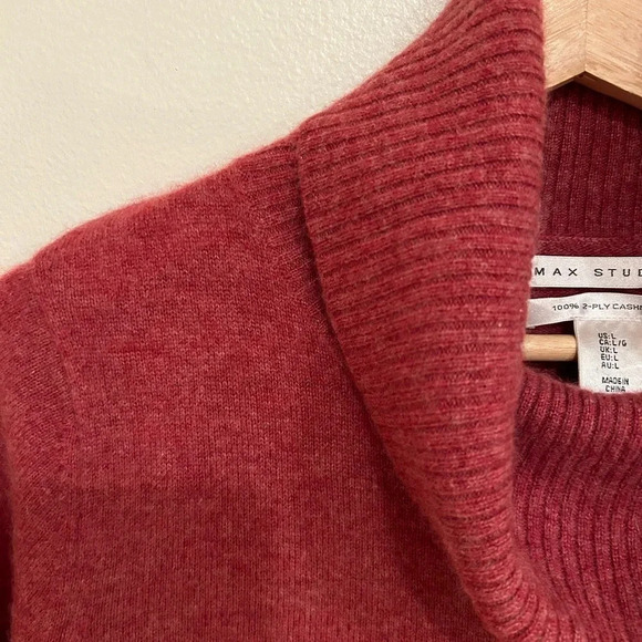 Max Studio 2- ply cashmere turtleneck sweater size L - Picture 5 of 6